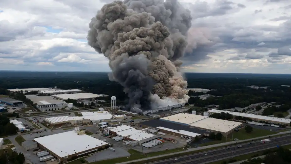 Incendio en la planta química BioLab en Conyers, Georgia.
