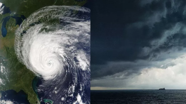 Tres ciclones en el Océano Pacífico Sur