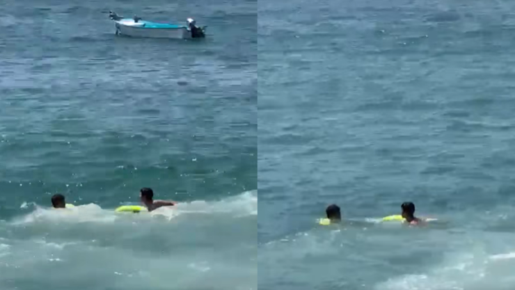 Rescate de joven en playa de Manzanillo
