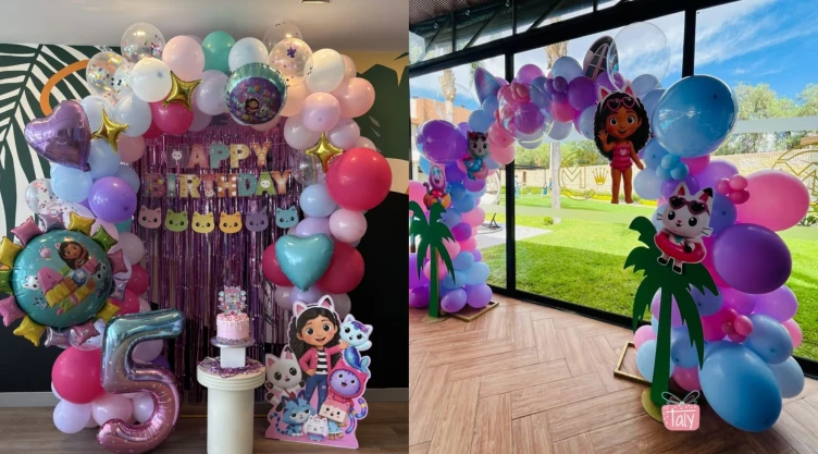 3 trucos para hacer un arco de globos sin estructura de La Casa de Muñecas de Gabby
