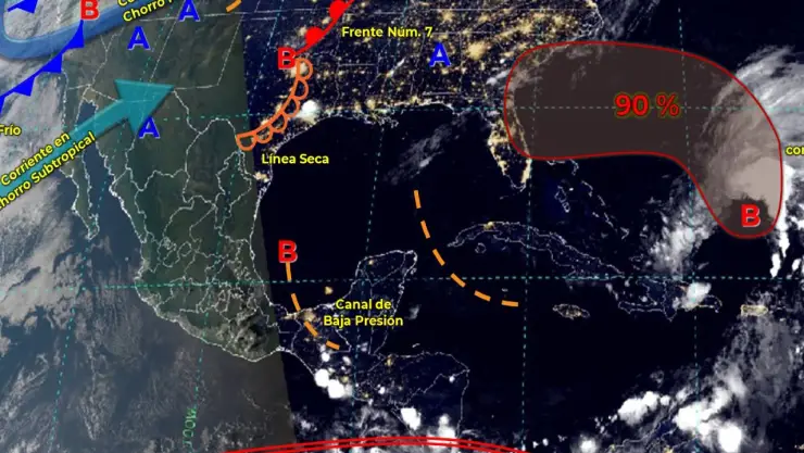 Clima 7 de noviembre: Lluvias y chubascos en la Península de Yucatán