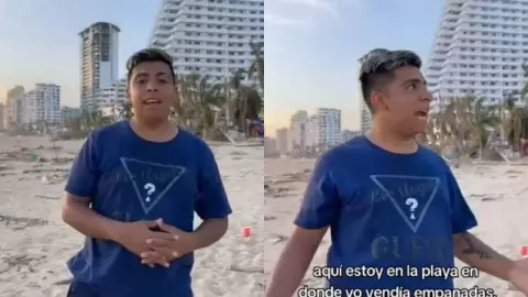 PACO DE LAS EMPANADAS REAPARECE EN PLAYA DE ACAPULCO TRAS OTIS