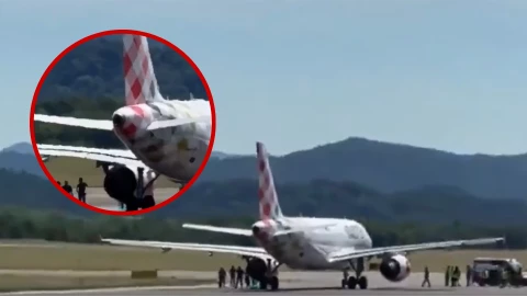 Hombre muere succionado por motor de avión en aeropuerto de Bérgamo, Italia (VIDEO).png