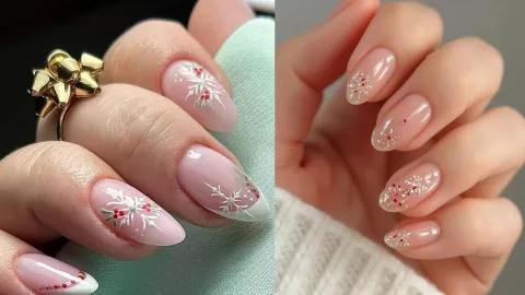 23 modelos de uñas navideñas elegantes y sencillas: puedes usarlas en cortas o largas y se ven preciosas