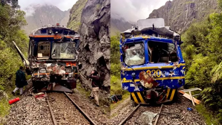 choque de trenes con ruta hacia Machu Picchu en Perú