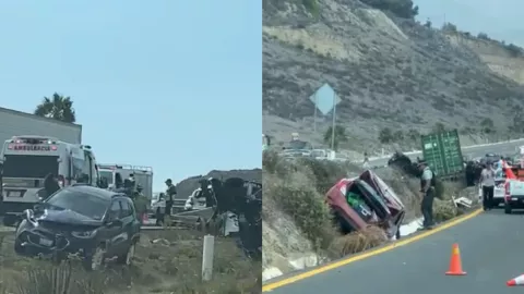 Choque múltiple en la carretera Escénica de Ensenada, reportan muertos.