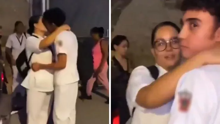 El video muestra el momento en que una mujer enfrenta a su pareja