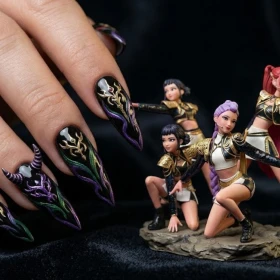 3 diseños de uñas demonio si eres fan de las Guerreras KPop
