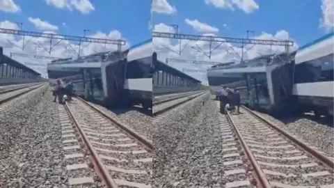 Reportan que Tren Maya se descarrila en Izamal (VIDEO)