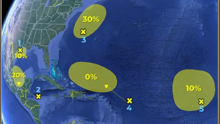 Continúa la vigilancia de CUATRO zonas de baja presión en el Atlántico; esto sabemos