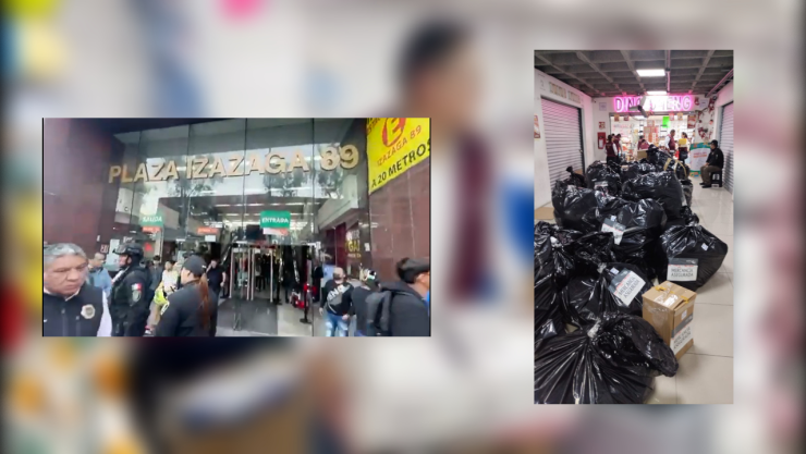 Operativo en Plaza Izazaga 89 en CDMX.