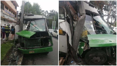 El conductor del microbús que chocó fue detenido.