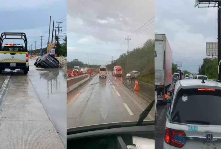 ¡Mañana complicada! Reportan varios ACCIDENTES en la carretera Cancún - Playa del Carmen