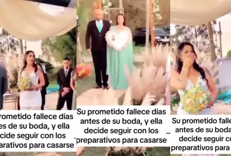 VIDEO: ¡Conmovedor! Novia celebra su boda pese a la muerte de su prometido