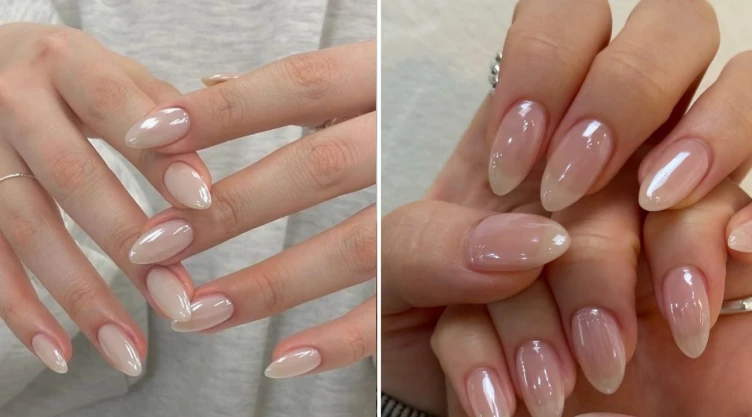 Ideas uñas nude glass