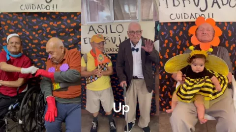Abuelos se disfrazan de Halloween