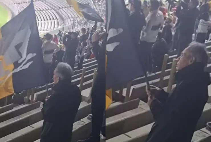 VIDEO Abuelito conmueve con su apoyo a los Pumas en estadio CU vs Querétaro en jornada 11