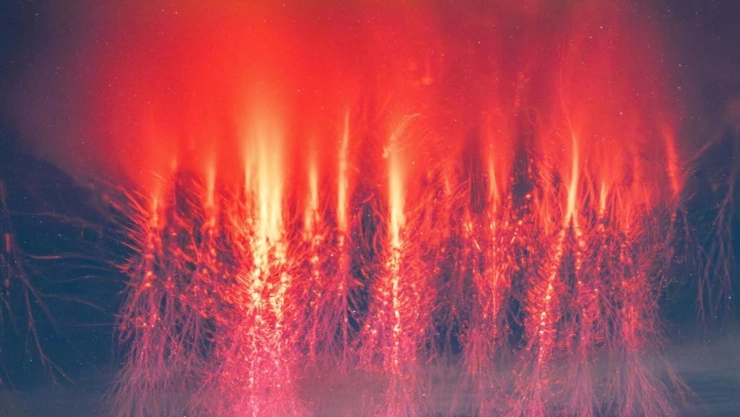 Foto de red sprites.