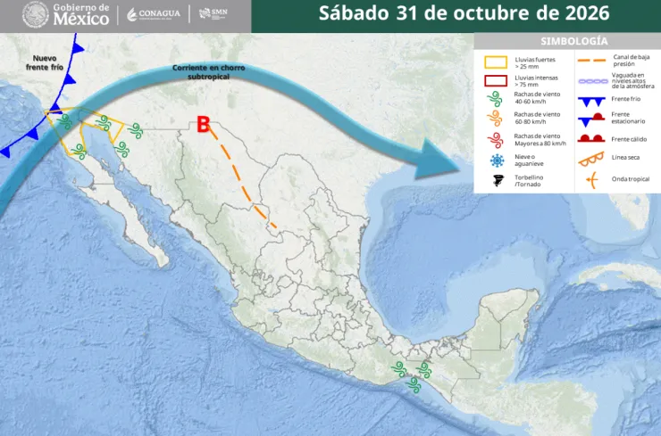Nuevo frente frío llegará este fin de semana a México