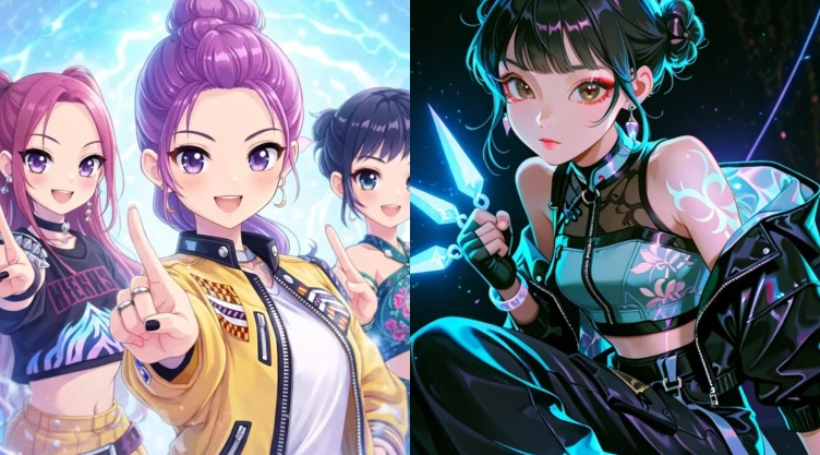 5 plantillas de las Guerreras Kpop en versión ánime