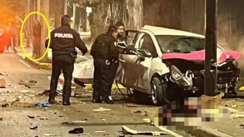 extraña figura en accidente