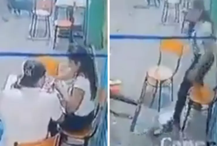 Mujer noquea hasta con la silla a novio que la agredió en Ecuador