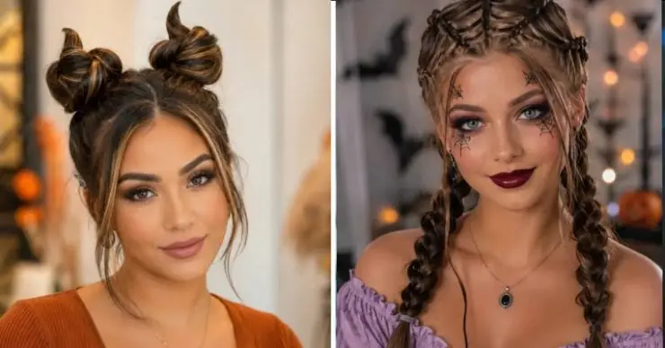 Doble moño alto space buns góticos