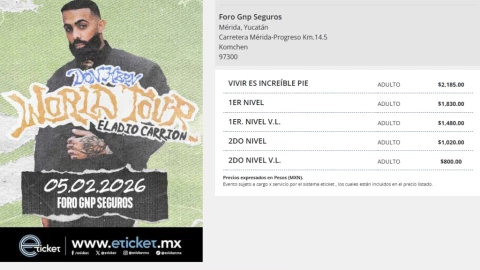 Concierto de Eladio Carrión en Mérida ha sido cancelado; ¿Qué hacer si compré boletos?