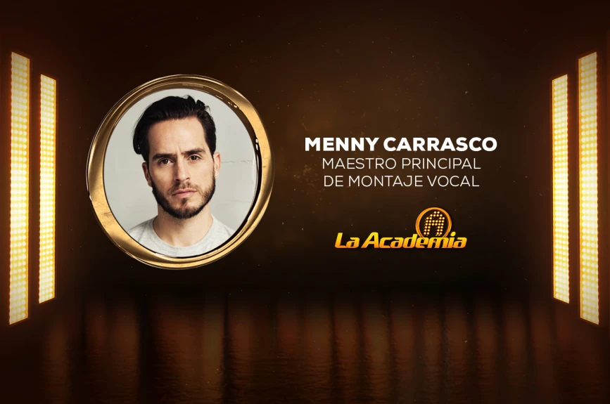 Menny Carrasco es conocido por participar en la séptima generación de La Academia y por llevarse el primer lugar en el reality “Segunda Oportunidad” en 2010. Actualmente, Menny es coproductor y director de grandes espectáculos.