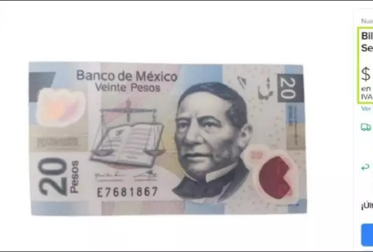billete de 20 pesos se vende en 60 mil mercado