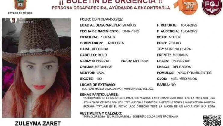 Zuleyma Contreras cuerpo Michoacán Edomex