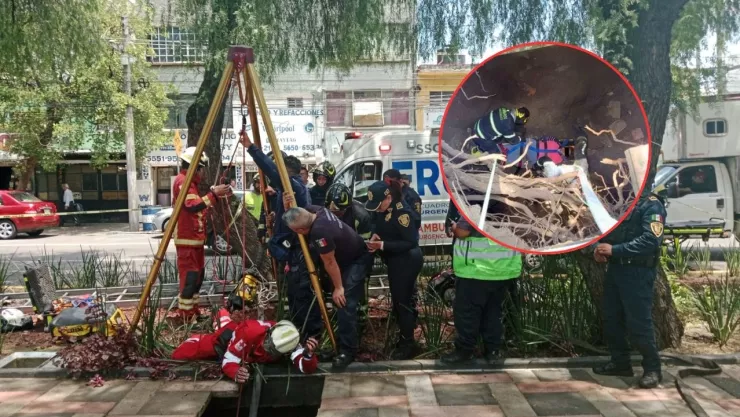 Mujer cae a socavón de 3 metros en la GAM; la rescatan en Talismán y Eduardo Molina