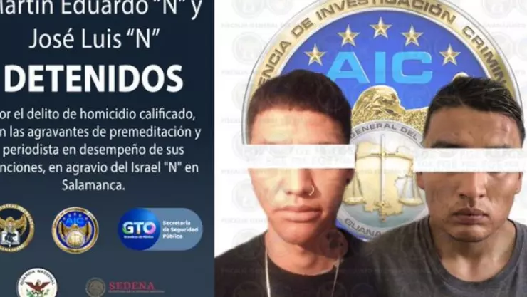 Los detenidos son Martín Eduardo “N” y José Luis “N”, quienes serán presentados ante un juez de control por el homicidio de Israel Vázquez Rangel.