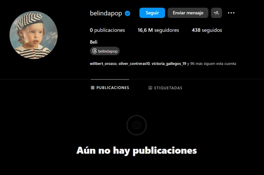 Belinda borra sus publicaciones