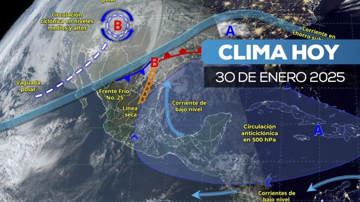 Consulta el pronóstico del clima para el 30 de enero en México