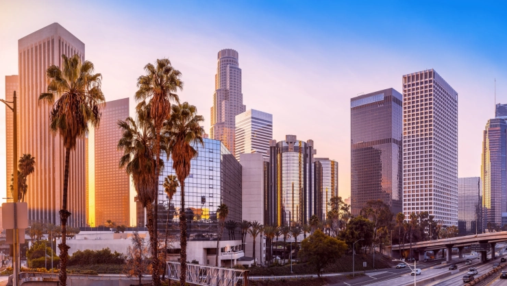 Vista de la ciudad de Los Ángeles, California