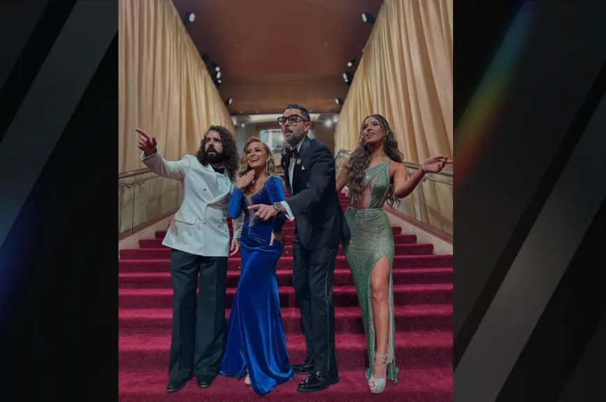 Los conductores de TV Azteca: Linet Puente, Pamela Cortés, Javier Ibarreche y Ricardo Casares pasaron por la alfombra roja, previo a iniciar con la cobertura del Oscar. | Foto: Instagram: @ibarrechejavier