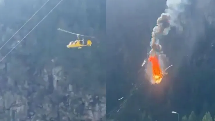VIDEO: Captan momento en que aeronave se estrelló contra cables; terminó en llamas, Italia