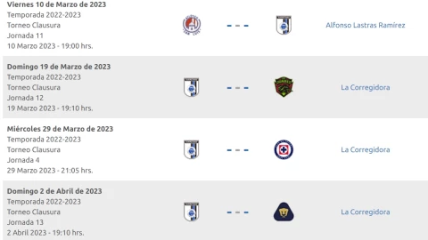 Calendario de Querétaro para el Clausura 2023 en el Estadio Corregidora