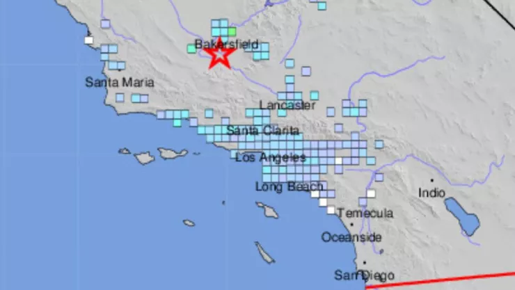 Sismo en Bakersfield California