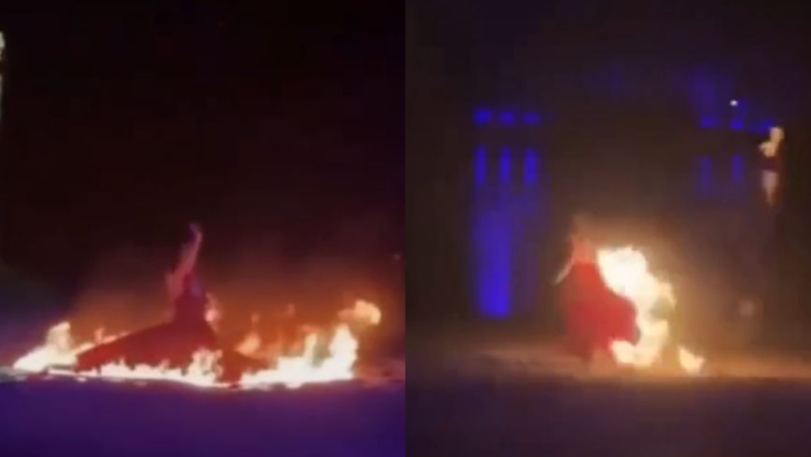 Bailarina se incendia en China