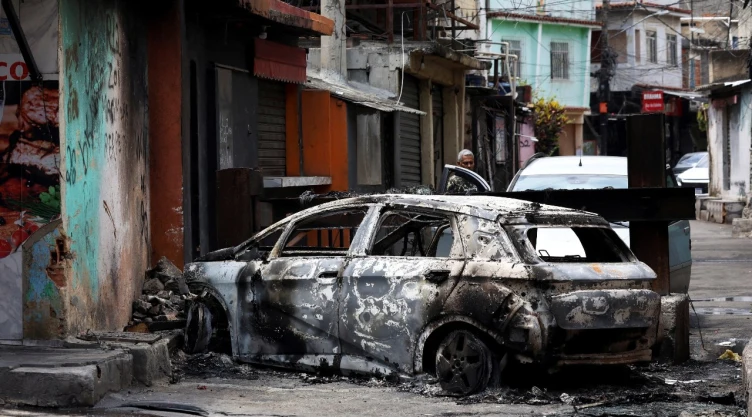 Restos tras el operativo en Río de Janeiro, Brasil el 18 de octubre de 2025.