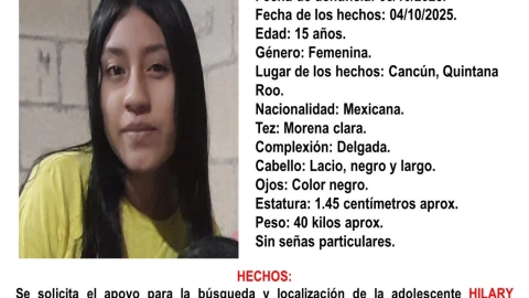 ¡Alerta Amber! Buscan a Hilar Aracely Kuyouc de 15 años, desaparecida en Cancún