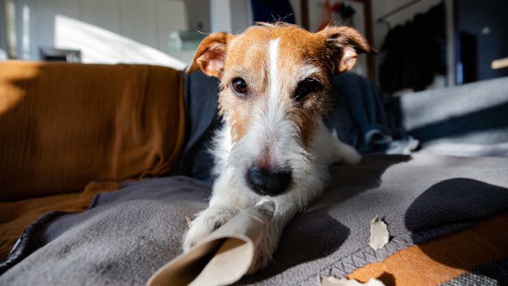 Perros rascando la cama y el sofá