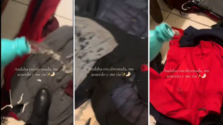 Mujer destruye ropa de su pareja por venganza en TikTok y causa polémica.png