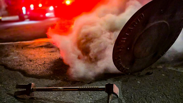 Tuberías del dren pluvial en llamas en La Pradera