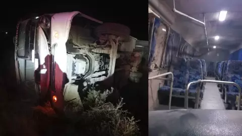 Volcadura de camión deja tres personas lesionadas.jpg