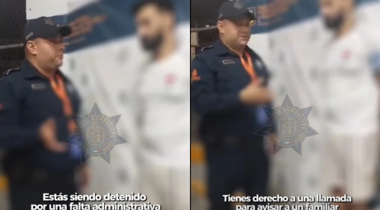 Policía de Guadalupe se vuelve viral por leer derechos en inglés a aficionado detenido en estadio