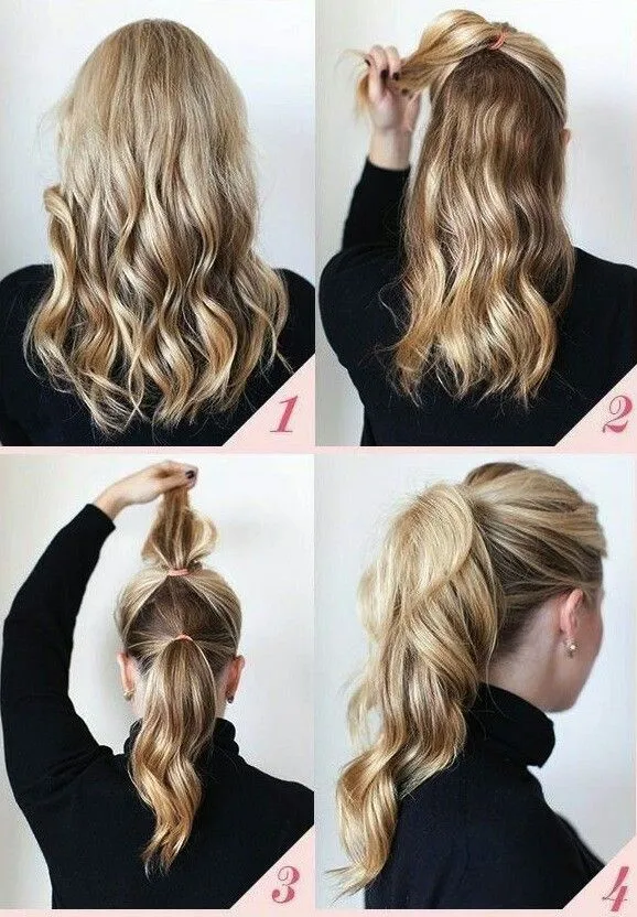 Peinado coleta doble para cabello fino