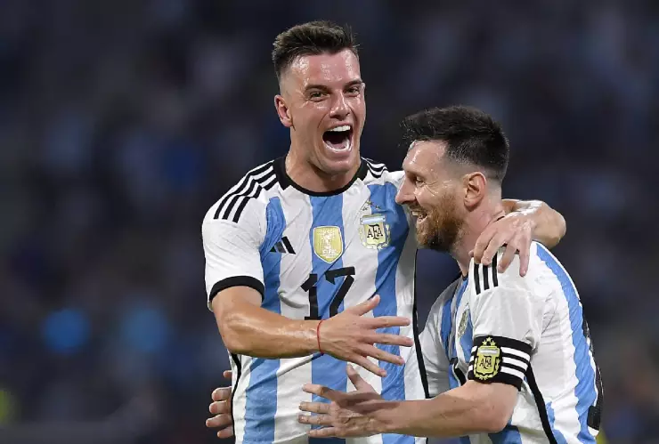 Giovani Lo Celso en la victoria de Argentina